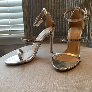 Silver Metallic Heel Sandal